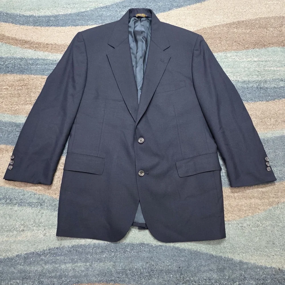 Brooks Brothers Black Blazer Sport Coat Mens 43R Wool Made USA Classic 2 Button